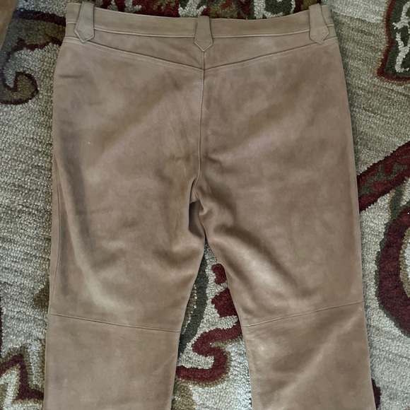 RALPH LAUREN Size 12 Tan Khaki 100% Suede Leather Classic Equestrian Flat-Front - Picture 9 of 16